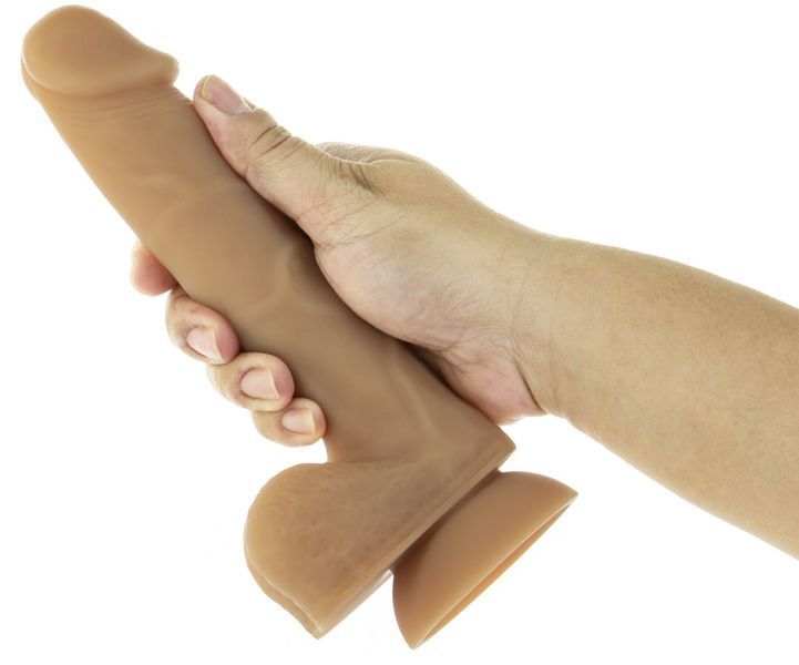 Гнучкий фалоімітатор на присосці ADDICTION &mdash; ANDREW 8&Prime; Silicone Dong &mdash; Caramel. SO5579 фото