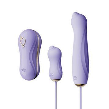 Набір 3в1 Zalo &ndash; UNICORN Set Violet, віброяйце, пульсатор, вакуумний стимулятор SO6688 фото