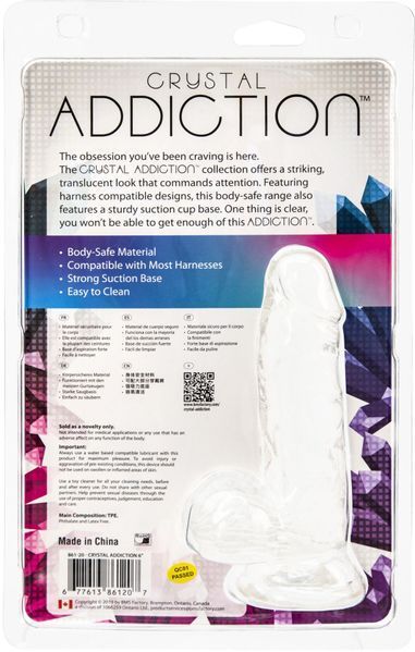 Прозорий фалоімітатор на присосці ADDICTION &mdash; Clear Dildo with Balls 6&Prime;. SO5580 фото