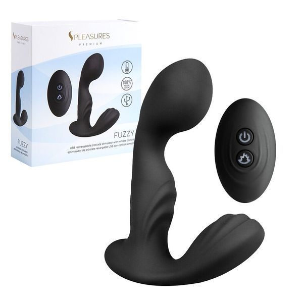 Вібромасажер простати S Pleasures Premium FUZZY, чорний, з рельєфом, 10 режимів вібрації, нагрів SX1612 фото