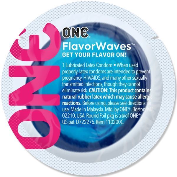 Ароматизований презерватив ONE FlavorWaves Island Punch, 1 шт, запах тропічного коктейлю SX0750 фото
