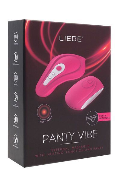 Вібратор у трусики Liebe Panty Vibe Recargable Cerise, нагрів до 39 &deg;C, пульт, трусики S-M в комплекті SX1594 фото
