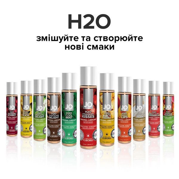 Змазка на водній основі JO H2O &mdash; Strawberry Kiss (60 мл) без цукру, рослинний гліцерин SO5225 фото