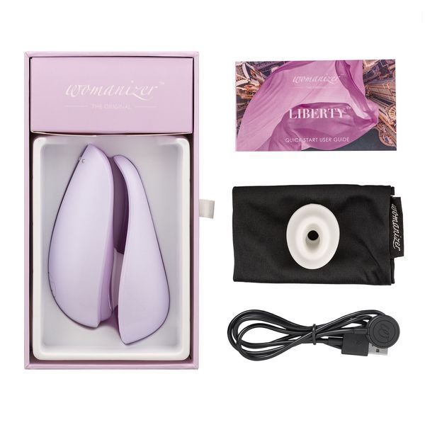 Вакуумний кліторальний стимулятор Womanizer Liberty Lilac, магнітна кришка, 2 насадки SO8746 фото
