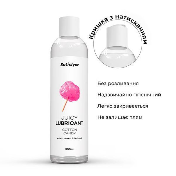 Лубрикант на водній основі Satisfyer Juicy Lubricant Cotton Candy water based 300 мл SX2719 фото