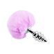 Металева анальна пробка Кролячий хвостик фіолетовий, Alive Fluffy Twist Plug розмір L, діаметр 3,8 см SO6310 фото 2