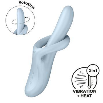 Вібратор з ротацією Satisfyer Heat Flex 4 Blue, підігрів до 39&deg;C SX2169 фото