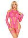 Бодістокінг Leg Avenue Fishnet Garter Harness and Teddy One Size Neon Pink SX2770 фото 4