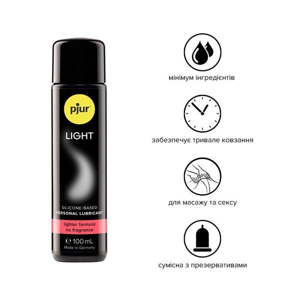 Силіконова змазка pjur Light 100 мл, найбільш рідка, 2 в 1, для сексу та масажу, добра для новачків PJ10210 фото