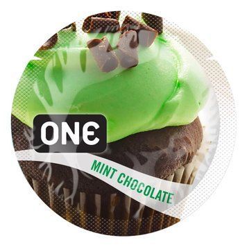 Ароматизований презерватив ONE FlavorWaves Mint Chocolate, 1 шт, зелений, запах м&rsquo;ятного шоколаду SX0749 фото