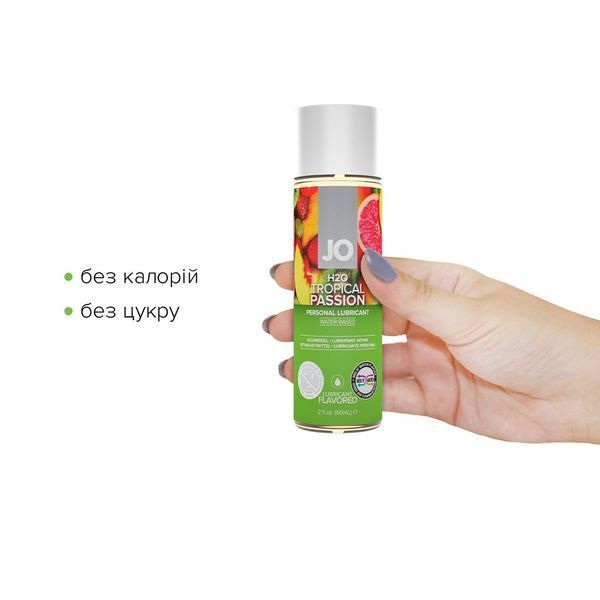Змазка на водній основі JO H2O &mdash; Tropical Passion (60 мл) без цукру, рослинний гліцерин SO5227 фото