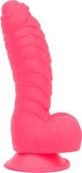 Ребристий фалоімітатор на присосці ADDICTION &mdash; Tom 7&Prime; Dildo With Balls &mdash; Рожевий. SO5585 фото