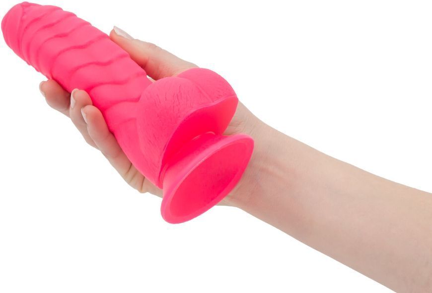 Ребристий фалоімітатор на присосці ADDICTION &mdash; Tom 7&Prime; Dildo With Balls &mdash; Рожевий. SO5585 фото