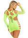Мінісукня Leg Avenue Shredded cut-out mini dress, One Size, салатова, фігурні вирізи SX1070 фото 3