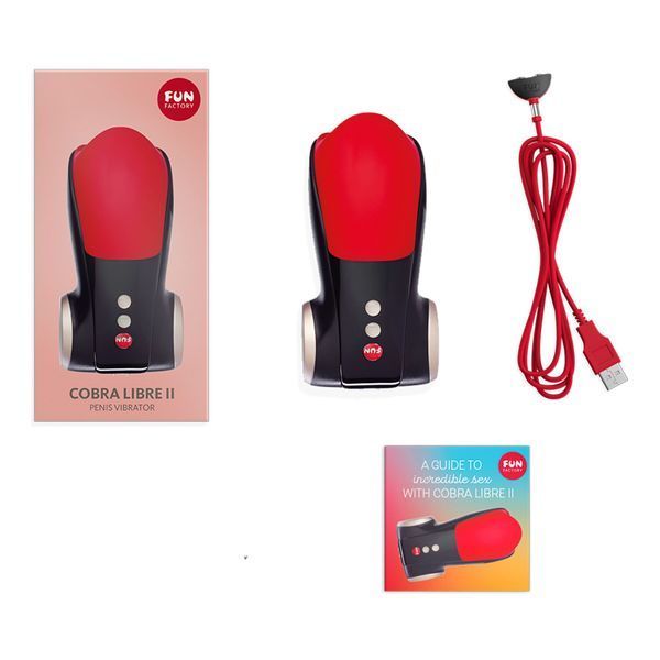 Мастурбатор для головки пеніса Fun Factory COBRA LIBRE II black/red, 2 мотори, гра без рук SX0967 фото