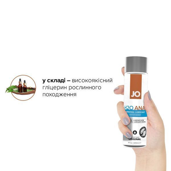 Анальна змазка JO ANAL H2O &mdash; ORIGINAL (120 мл) на водній основі, рослинний гліцерин SO1456 фото