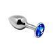 Металева анальна пробка з синім кристалом Alive Mini Metal Butt Plug, розмір M SO6001 фото 1