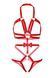 Портупея-тедді з ременів Leg Avenue Studded O-ring harness teddy S Red, екошкіра SO8560 фото 5