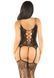 Комплект Leg Avenue Cami Garter with Stockings and String One Size, Black SX1741 фото 3