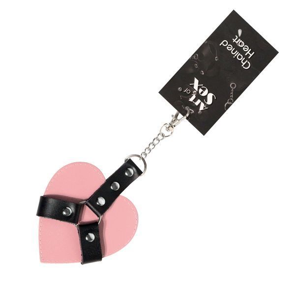Брелок на карабіні для ключів Art of Sex Chained Heart, Рожевий SX2244 фото