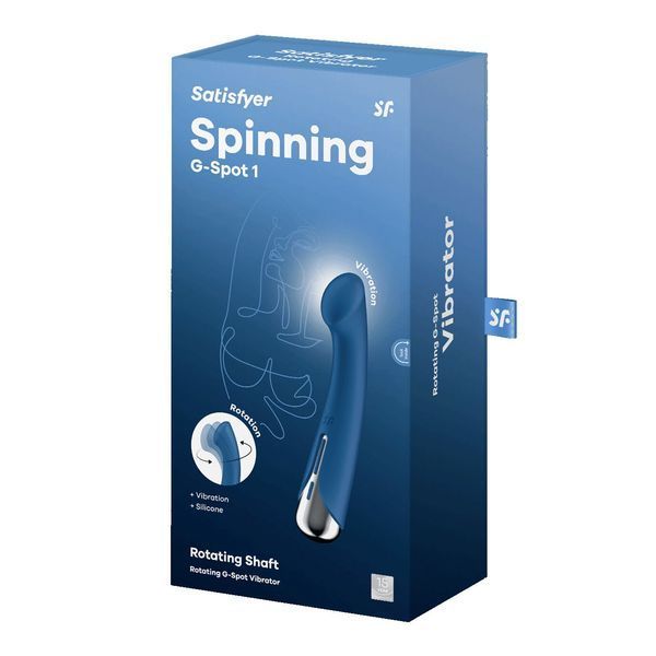 Вібратор з ротацією Satisfyer Spinning G-Spot 1 Blue, плоский майданчик для стимуляції точки G SX0556 фото