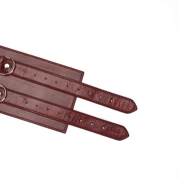 Шкіряний пояс для бондажу Liebe Seele Wine Red Waist Cuff, M Size SO9461 фото