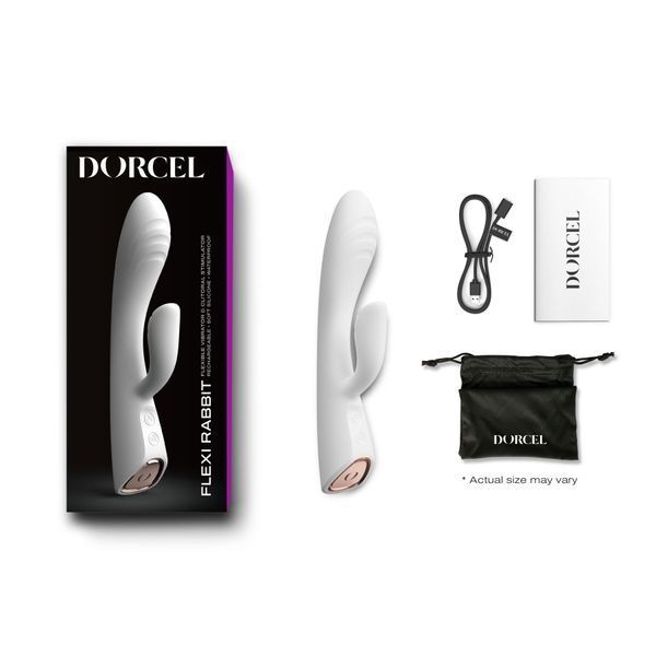 Вібратор-кролик з підігрівом Dorcel FLEXI RABBIT WHITE, гнучкий стовбур SO6817 фото