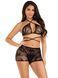 Комплект Leg Avenue Wrap Around Bra Top & Boy Shorts, One Size, чорний, сітчастий, бралет та шорти SX1074 фото 1