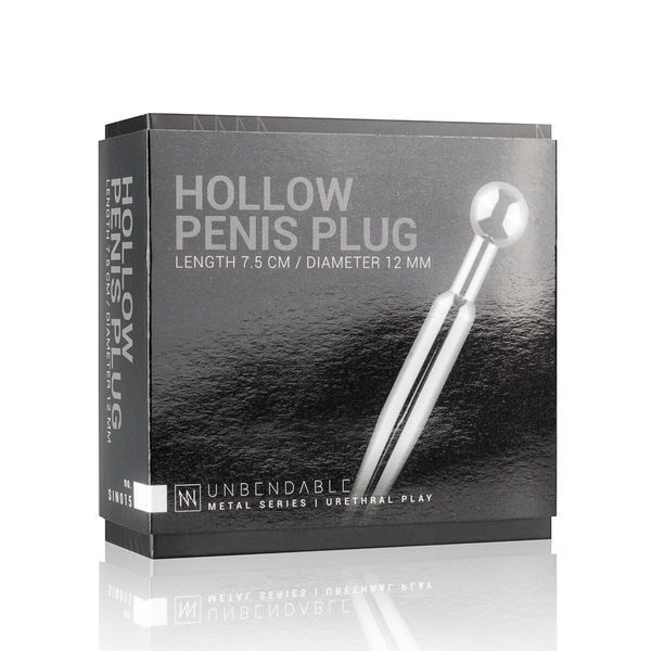 Порожнинний уретральний стимулятор Sinner Gear Unbendable &ndash; Hollow Penis Plug, довж.7,5см, діам.12мм SO4582 фото