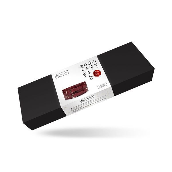 Шкіряний пояс для бондажу Liebe Seele Wine Red Waist Cuff, L Size SO9462 фото
