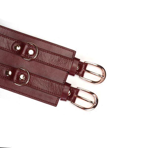 Шкіряний пояс для бондажу Liebe Seele Wine Red Waist Cuff, L Size SO9462 фото