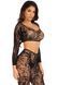 Комплект Leg Avenue Crop top & footless tights, One Size, чорний, кроп-топ та колготки без стопи SX1075 фото 1