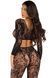 Комплект Leg Avenue Crop top & footless tights, One Size, чорний, кроп-топ та колготки без стопи SX1075 фото 2
