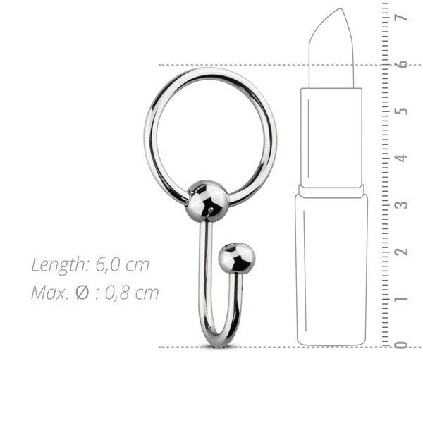 Уретральна вставка із кільцем Sinner Gear Unbendable &ndash; Sperm Stopper Solid, діаметр кільця 2,6 см SO4583 фото
