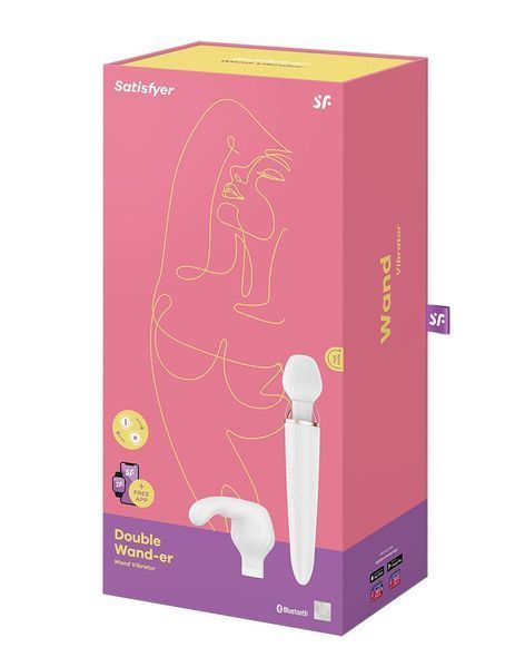 Смарт вібромасажер зі змінною головкою Satisfyer Double Wand-er SO6135 фото