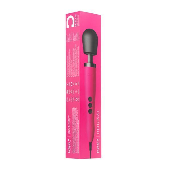 Вібромасажер DOXY Original Pink, дуже потужний, живлення 220В, пульсівні вібрації SO1429 фото