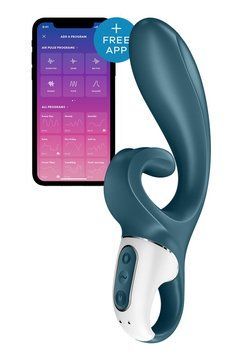 Смарт вібратор-кролик Satisfyer Hug Me Bluegrey, 2 мотори, діаметр 4,2см, широка кліторальна частина SO6273 фото