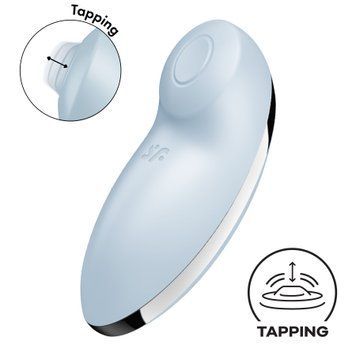 Вібростимулятор-пульсатор Satisfyer Tap & Climax 2 Blue, ефект постукування пальцем SX2183 фото