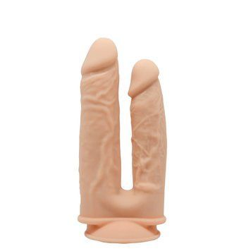 Фалоімітатор подвійний SilexD Double Gusto Flesh (Model 1 size 8" & 7"), двошаровий, силікон + Silexd SO5966 фото