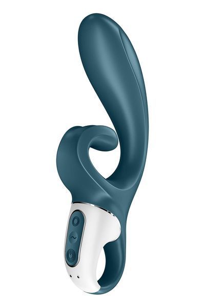 Смарт вібратор-кролик Satisfyer Hug Me Bluegrey, 2 мотори, діаметр 4,2см, широка кліторальна частина SO6273 фото