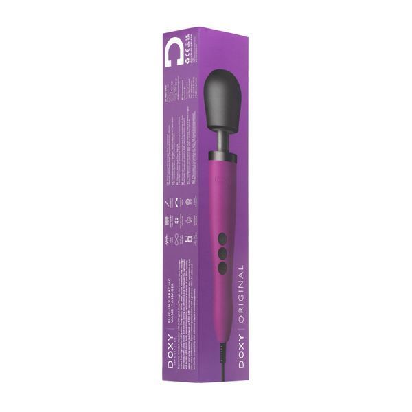 Вібромасажер DOXY Original Purple, дуже потужний, живлення 220В, пульсівні вібрації SO1430 фото