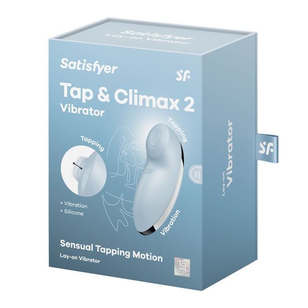 Вібростимулятор-пульсатор Satisfyer Tap & Climax 2 Blue, ефект постукування пальцем SX2183 фото