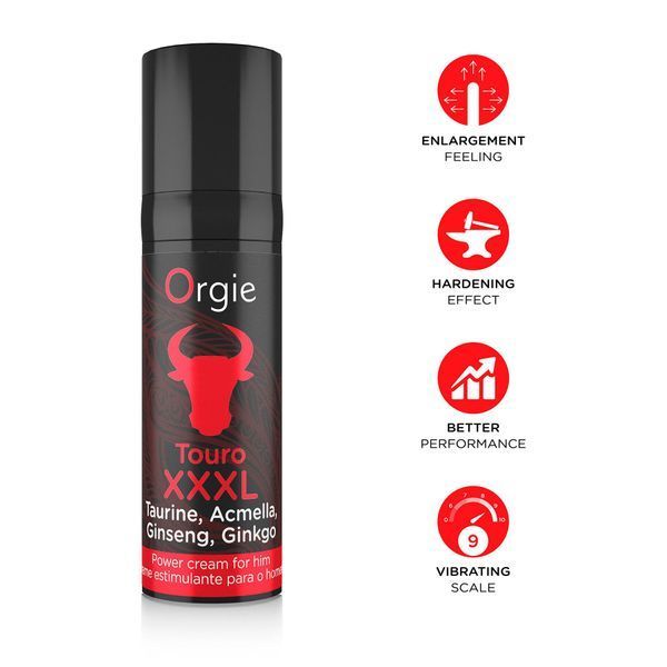 Крем для посилення ерекції Orgie Touro XXXL Power Cream, 15 мл, з ефектом вібрації SX1561 фото