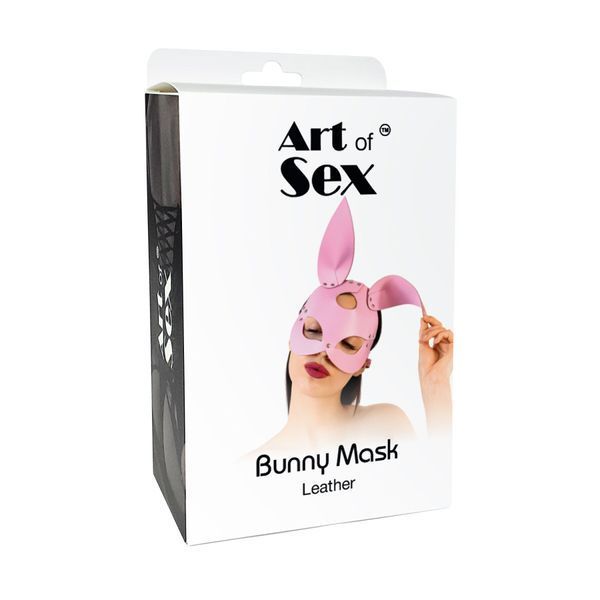 Шкіряна маска Зайчика Art of Sex - Bunny mask, колір Чорний SO9644 фото