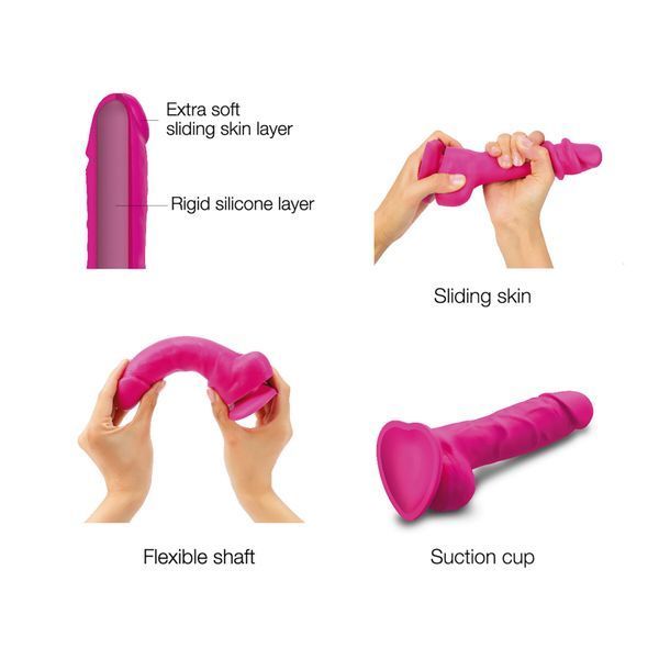 Реалістичний фалоімітатор Strap-On-Me Sliding Skin Realistic Dildo Fuchsia S, ефект рухливої шкіри SO6254 фото
