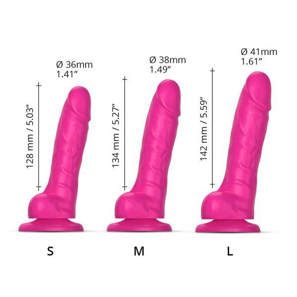 Реалістичний фалоімітатор Strap-On-Me Sliding Skin Realistic Dildo Fuchsia S, ефект рухливої шкіри SO6254 фото