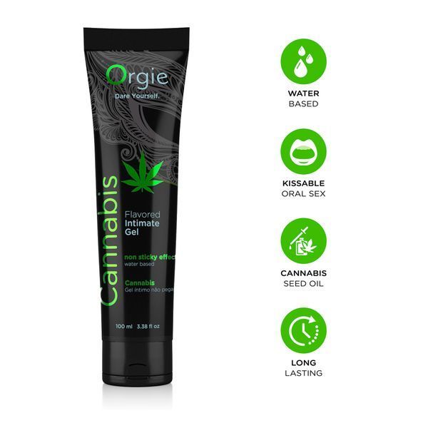 Лубрикант на водній основі Orgie Lube Tube Cannabis, 100 мл, їстівний, з олією насіння конопель SX1511 фото
