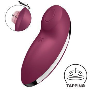 Вібростимулятор-пульсатор Satisfyer Tap & Climax 2 Red, ефект постукування пальцем SX2185 фото