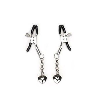 Затискачі для сосків Liebe Seele Solid Heart Nipple Clamps Silver SX1692 фото