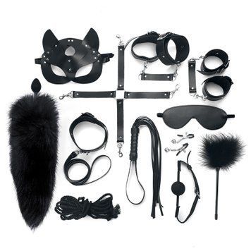 Набір BDSM Art Of Sex &ndash; Maxi BDSM Set Leather, 13 предметів, чорний, натуральна шкіра SO7139 фото